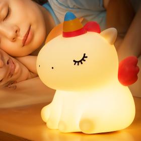 Veilleuse en Silicone Forme UNICOORNNE pour Chambre d’enfant Rechargeable