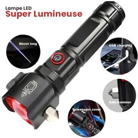 Lampe Torche LED Puissante Rechargeable par USB+ PowerBank – طورش عالي السطوع