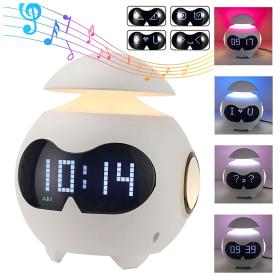 Réveil avec Veilleuse et Haut-Parleur Bluetooth – منبه مع ضوء ليلي ومكبر صوت بلوتوث