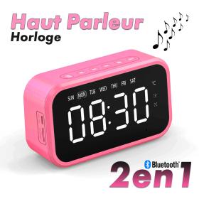 Réveil intelligente sans fil Bluetooth haut-parleur LED FM,AUX ,TF